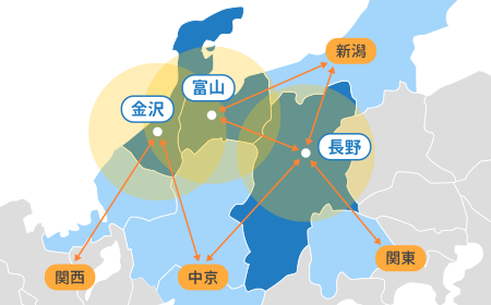 広い業務エリアの配送
